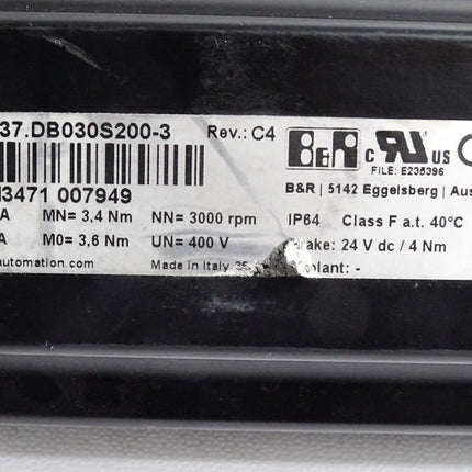 B&R Synchron-Motor 8LSA37.DB030S200-3 Rev.C4 3000rpm - Maranos.de