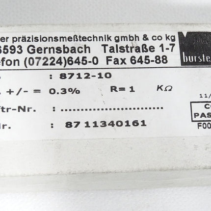 Burster Wegaufnehemer 8712-10 / Neu OVP