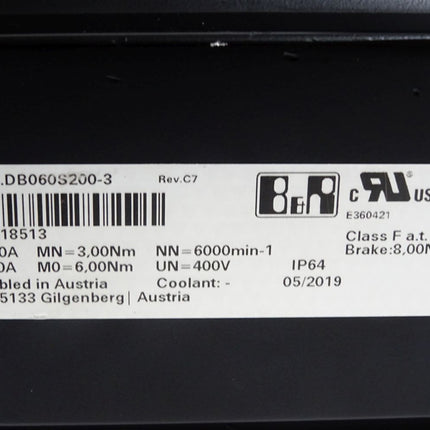 B&R 8LSA44.DB060S200-3 6000rpm 8GP45-LSA44-00037 100254185 PLE060-032-SSSA3AC-E9 - Maranos.de