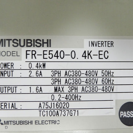 Mitsubishi Electric E500 Inverter FR-E540-0.4K-EC 0.4kW