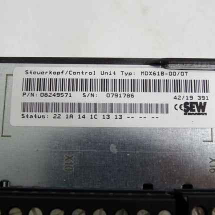 SEW Movidrive B MDX61B0030-5A3-4-0T DEH11B 3kW Steuerkopf MDX61B-0T 08243506