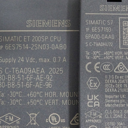 Siemens ET200SP CPU1514SP F-2 PN 6ES7514-2SN03-0AB0 6ES7 514-2SN03-0AB0