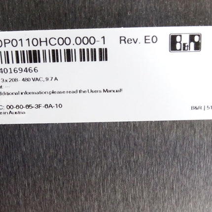 B&R Acopos multi Leistungsversorgungsmodul 11A 8B0P0110HC00.000-1 Rev.E0 - Maranos.de