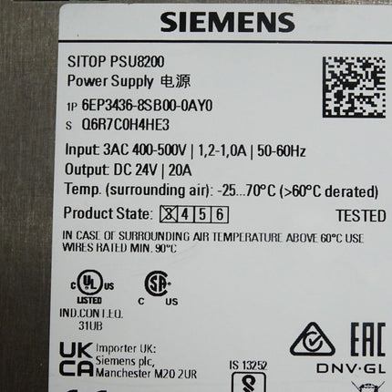 Siemens Sitop PSU8200 Power Supply 6EP3436-8SB00-0AY0