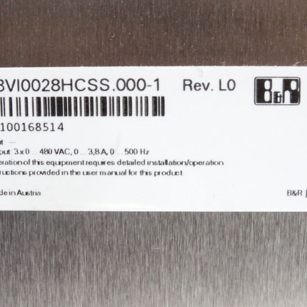 B&R Acopos multi SafeMOTION Wechselrichtermodul 3.8A 8BVI0028HCSS.000-1 Rev.L0 - Maranos.de