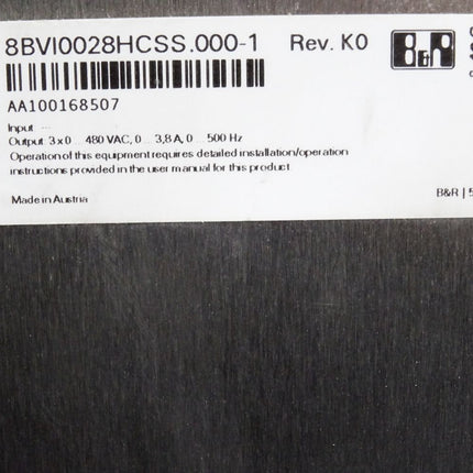 B&R Acopos multi SafeMOTION Wechselrichtermodul 3.8A 8BVI0028HCSS.000-1 Rev.K0 - Maranos.de