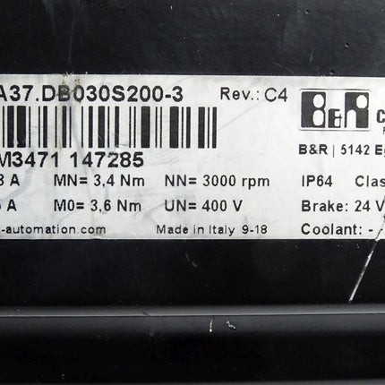 B&R Synchron-Motor 8LSA37.DB030S200-3 Rev.C4 3000rpm - Maranos.de