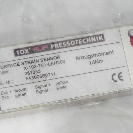Tox Pressotechnik Surface Strain Sensor X-103-T01-LEN200 267353 / Neu OVP