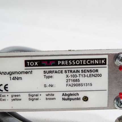 Tox Pressotechnik Surface Strain Sensor X-103-T13-LEN200 271685