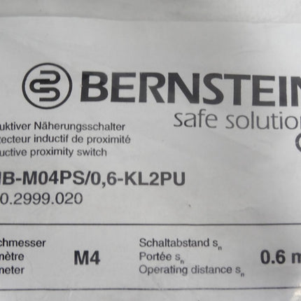 Bernstein Induktiver Näherungsschalter KIB-M04PS/0,6-KL2PU 650.2999.020 Neu OVP - Maranos.de
