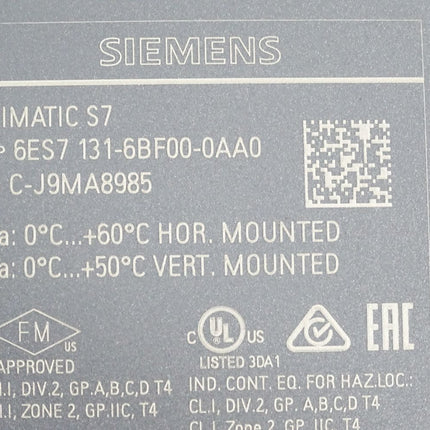 Siemens ET200SP DI 6ES7131-6BF00-0AA0 6ES7 131-6BF00-0AA0 / Neuwertig