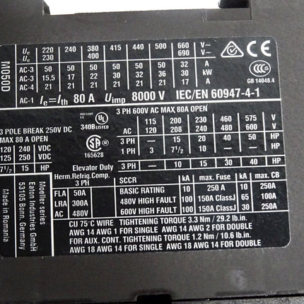 Eaton DILM50 XTCE050D 380V50/60Hz + DILM150-XHI11 XTCEXFBG11  / Unbenutzt