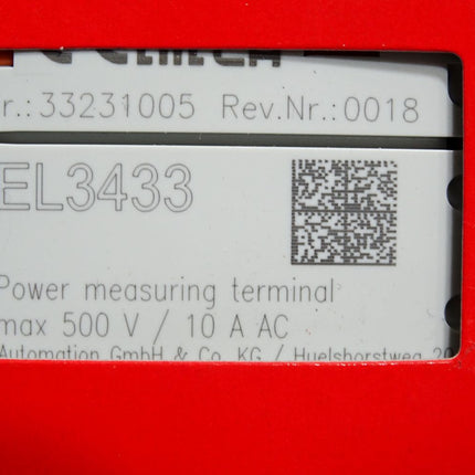 Beckhoff EtherCAT-Leistungsmessklemme EL3433 Rev.0018 / Neu OVP versiegelt - Maranos.de
