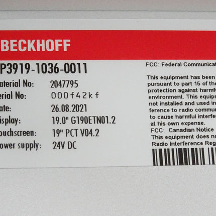 Beckhoff Multitouch-Control-Panel CP3919-1036-0011 19" G190ETN01.2 / Top Zustand - Maranos.de