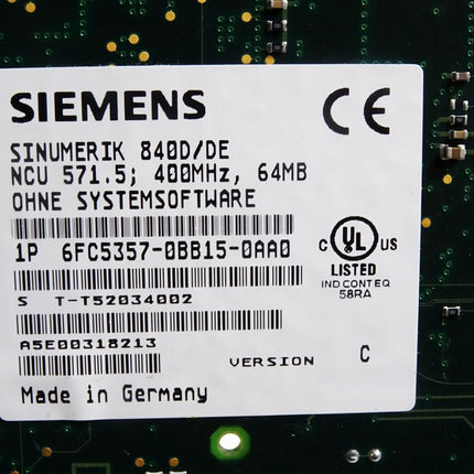 Siemens Sinumerik 840D/DE NCU571.5 6FC5357-0BB15-0AA0 Version C