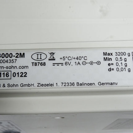 Kern&Sohn Präzisionswaage PNJ3000-2M 190004357 0.5…3200g e0.1g d0.01g - Maranos.de