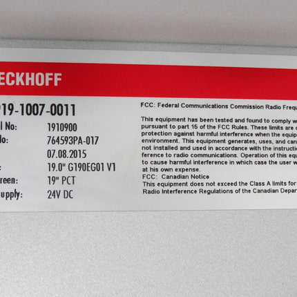 Beckhoff Multitouch-Control-Panel CP3919-1007-0011 19" G190EG01 / Top Zustand - Maranos.de