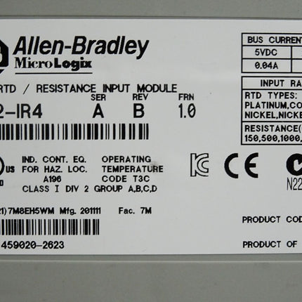 Allen Bradley expansion I/O module 1762-IR4