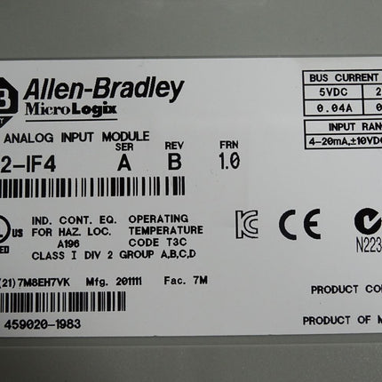 Allen Bradley Analog-Eingangsmodul 1762-IF4