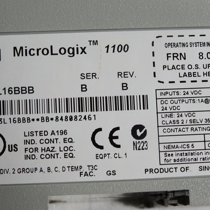 Allen Bradley 16 Point Controller 1763-L16BBB