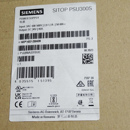 Siemens Sitop PSU300S 6EP1437-2BA20 / Neu OVP versiegelt