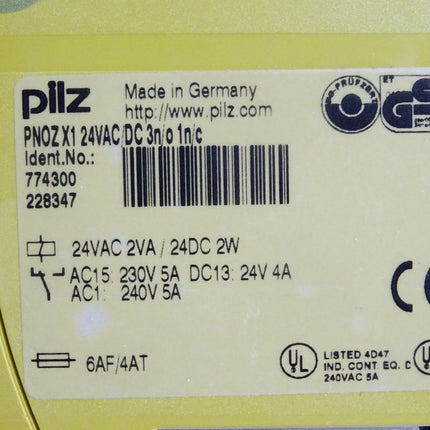 Pilz Sicherheitsschaltgerät 774300 PNOZ X1 24VAC/DC 3n/o 1n/c / Neu OVP