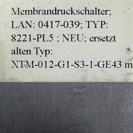 Barksdale Druckschalter XTM-012-G1-S3-1-GE43 / Unbenutzt - Maranos.de