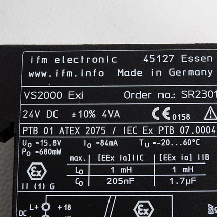 Ifm Electronic VS2000 Exi SR2301 Auswerteeinheit für Strömungssensoren - Maranos.de