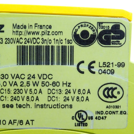 Pilz 774318 PNOZ X3 230VAC 24VDC 3n/o 1n/c 1so Sicherheitsschaltgerät - Maranos.de