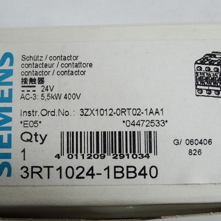 Siemens Schütz 3RT1024-1BB40 / Neu OVP