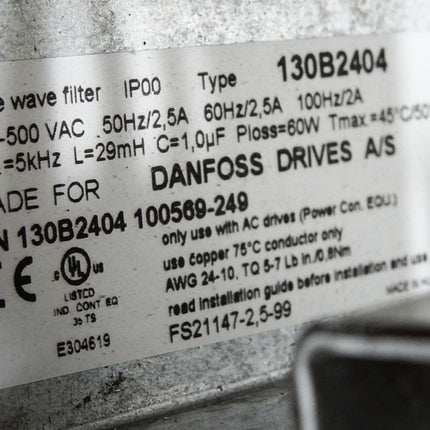 Danfoss Sinusfilter für FC 100 und FC 300 130B2404 MCC101A2K5T3E00A