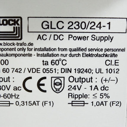 Block GLC 230/24-1 Ungeregelte Gleichstromversorgung - Maranos.de