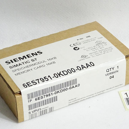 Siemens Speichermodul 16KB 6ES7951-0KD00-0AA0 6ES7 951 / Neu OVP versiegelt