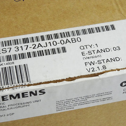 Siemens S7-300 CPU317-2 DP 6ES7317-2AJ10-0AB0 6ES7 317-2AJ10-0AB0 / Neu OVP