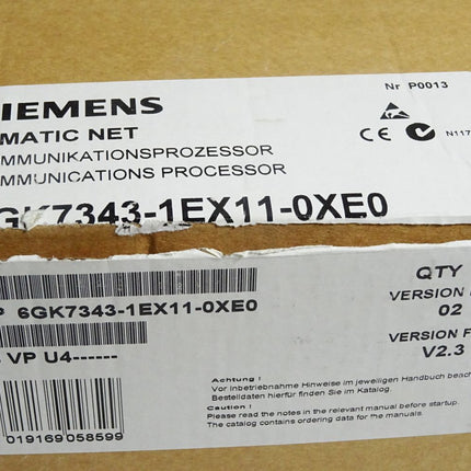 Siemens S7-300 Kommunikationsprozessor CP343-1 6GK7343-1EX11-0XE0 / Neu OVP