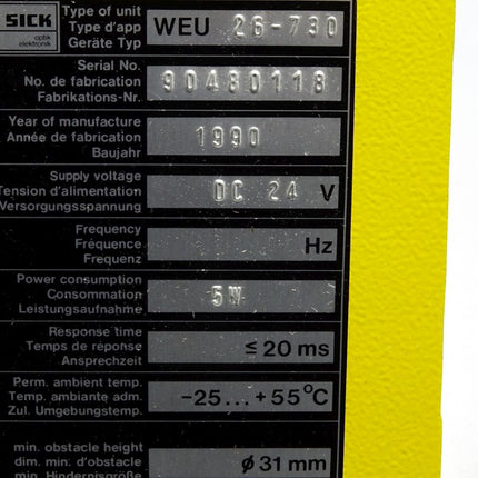 Sick WEU26-730 Einstrahl-Sicherheits-Lichtschranke / Neu OVP - Maranos.de