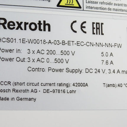 Rexroth R911338479 HCS01.1E-W0018-A-03-B-ET-EC-CN-NN-NN-FW R911339321/ Neu OVP - Maranos.de