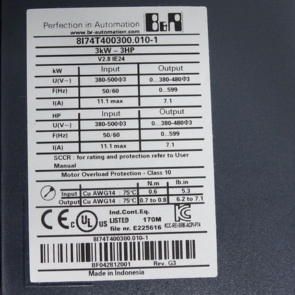 B&R Acopos inverter P74 3kW 8I74T400300.010-1 3kW / Neuwertig - Maranos.de