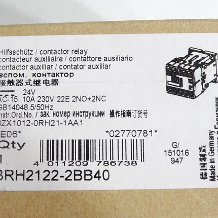 Siemens Hilfsschütz 3RH2122-2BB40 / Neu OVP - Maranos.de