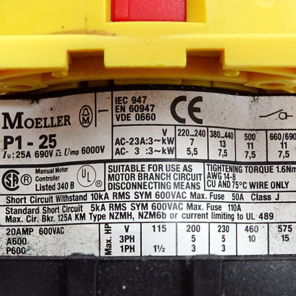 Klöckner Moeller P1-25 Hauptschalter - Maranos.de