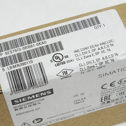 Siemens Busconnector 6ES7972-0BB61-0XA0 6ES7 972-0BB61-0XA0 Neu OVP versiegelt