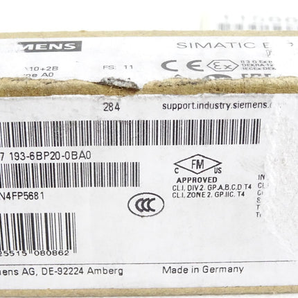 Siemens 6ES7193-6BP20-0BA0 6ES7 193-6BP20-0BA0 / Neu OVP - Maranos.de