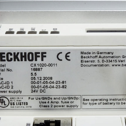 Beckhoff CPU-Grundmodul CX1020-0011 - Maranos.de
