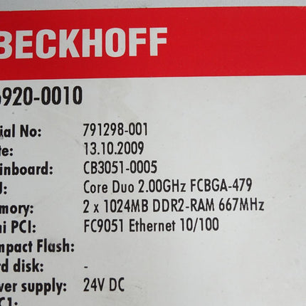 Beckhoff Schaltschrank-Industrie-PC C6920-0010 ohne Festplatte