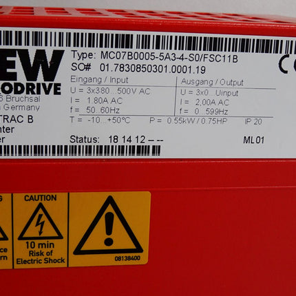 SEW Eurodrive Movitrac MC07B0005-5A3-4-S0 MC07B0005-5A3-4-S0/FSC11B 0.55kW - Maranos.de