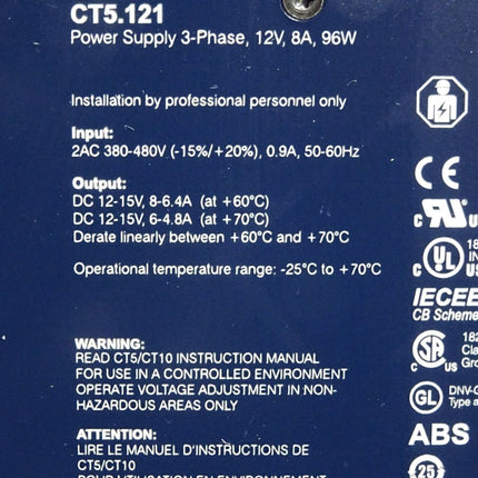 Puls Power Supply CT5.121 12V 8A 96W - Maranos.de
