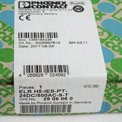 Phoenix Contact 2906060 ELR H5-IES-PT-24DC/500AC-9-T / Neu OVP versiegelt - Maranos.de