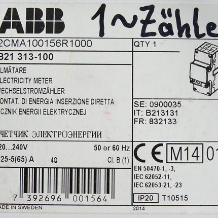 ABB Wechselstromzähler 2CMA100156R1000 B21 313-100 / Neu OVP - Maranos.de