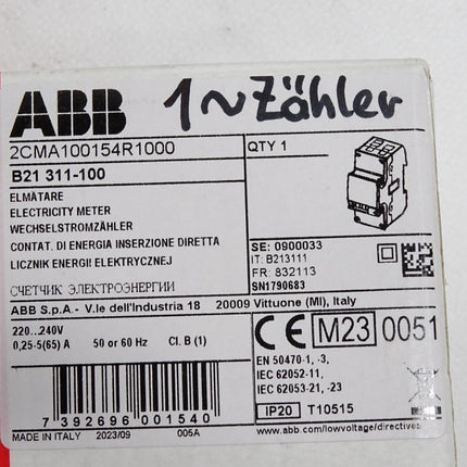 ABB Wechselstromzähler 2CMA100154R1000 B21 311-100 / Neu OVP