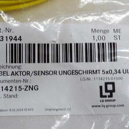 LQ Group 1631944 1114215-01500 Kabel Aktor/Sensor ungeschirmt 5x0,34 UL Neu OVP - Maranos.de